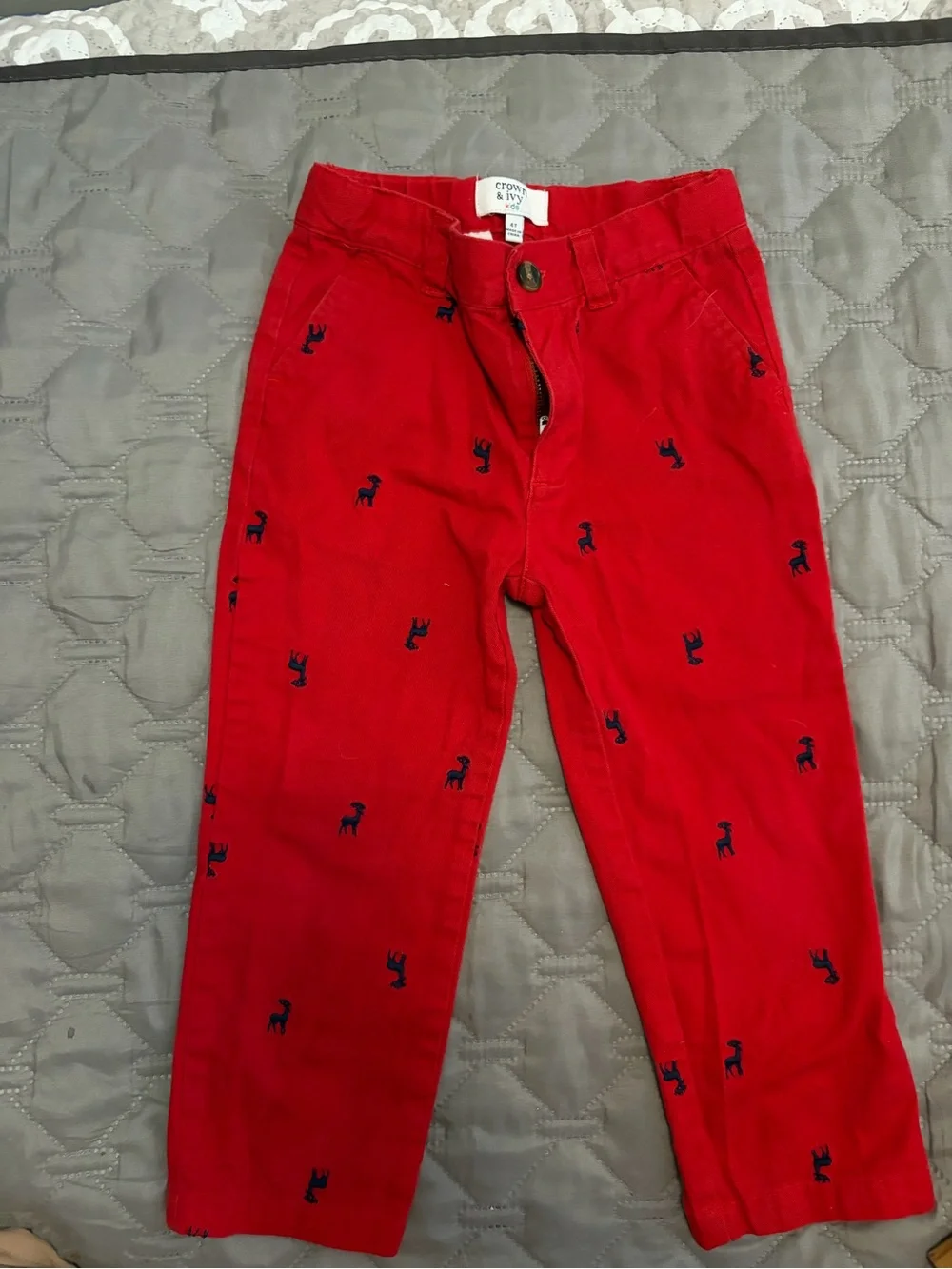 crown & ivy Kids Red Embroidered Cotton Shorts & Mixed Jeans Bundle